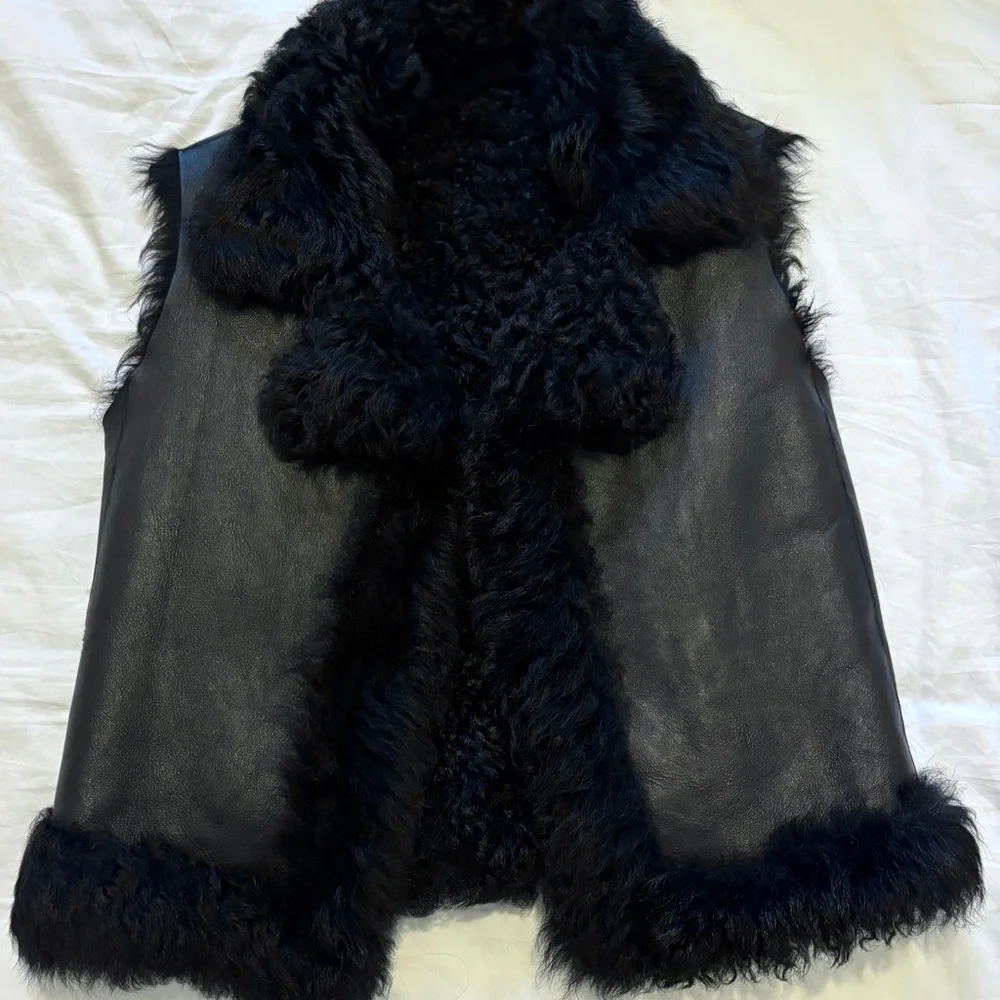 All Saints 3-in-1 Black Leather Moto Jacket with removable shearling lining - Picture 3 of 9